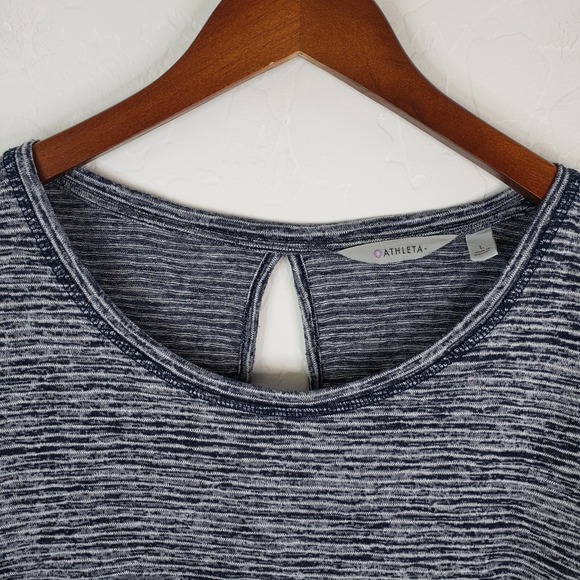 Athleta Shirt Women's Size Large Striped Open Back Long Sleeve Top - Picture 3 of 12